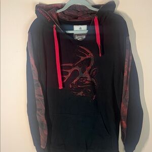 Legendary Whitetails Black and Red Deer Hoodie